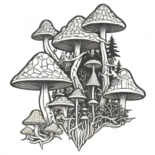 Psychedelic Mushroom Forest