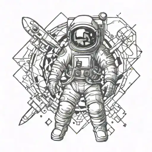 Astronaut In Space Themed
