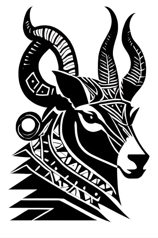 Capricorn Tribal Indigenous Inspired Design In A Arm Band