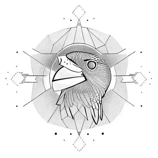 Crow Inside A Red Circle