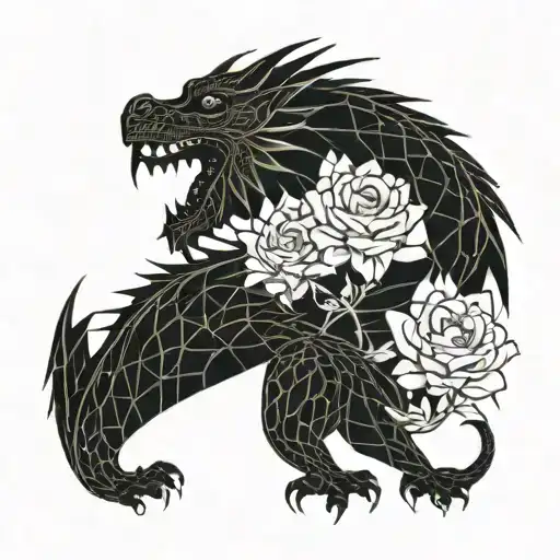 Dragon Holding Flowers