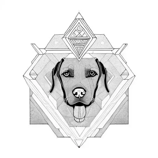 Black Labrador Retriever As Egyptian God