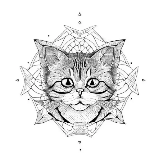 Abstarct Cat In Mandala