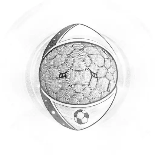 Football Ball With Flying Saucer