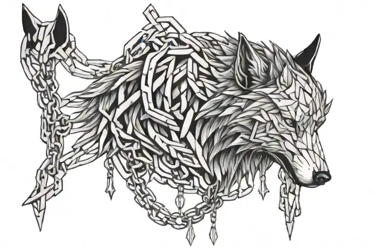 Chains With Wolf Head