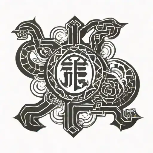 Kaizen Chinese Script Tattoo For Neck