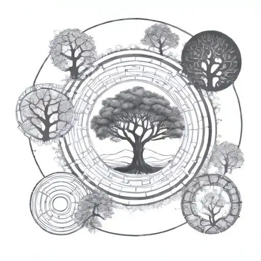 World Of Tree In Circle