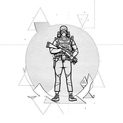 A Counter-terrorist Holding A Planner While Standing On A Beach