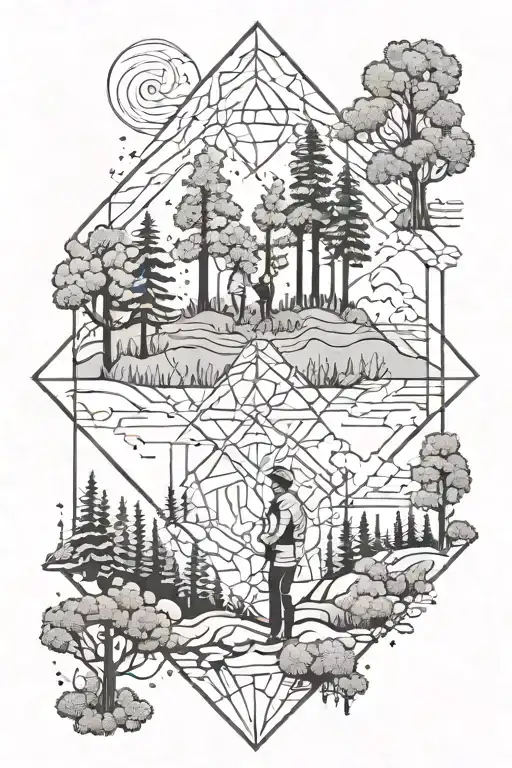 Two People In The Forest Scene