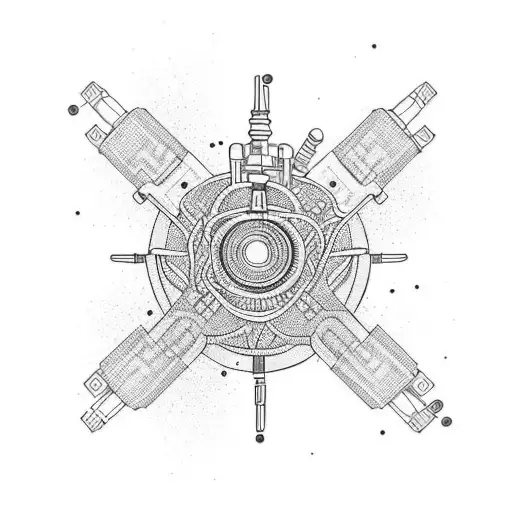 Intricate Syringe Intertwined With Guitar Strings