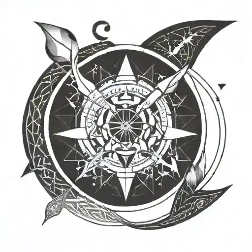 Sagittarius And Gemini Sign Intertwined