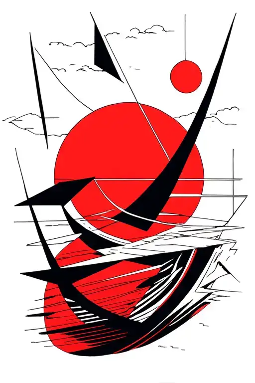 Red Sun With Vones Wraaped Around It