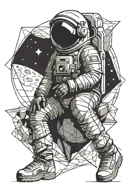 Astronaut Boy Sitting On The Moon