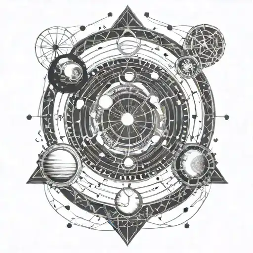 Linear Solar System Surrounded By A Strand Of Dna Double Helix