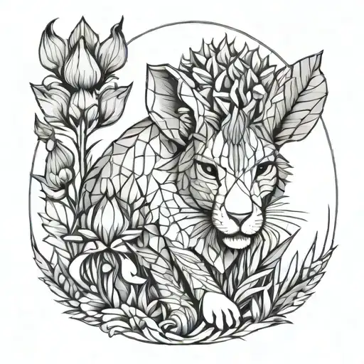 Iris Rabbit Mushroom Lion