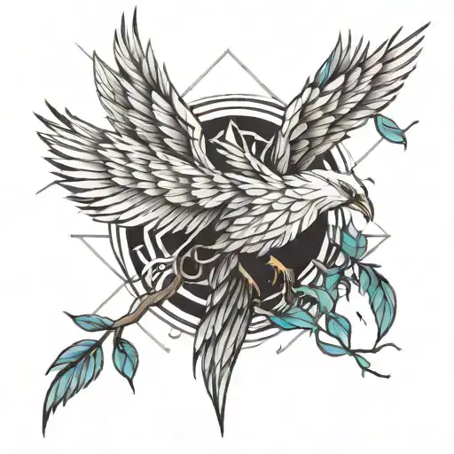 Pheonix Emerging From A Willow Tree