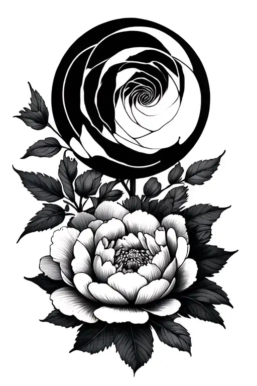 Peony Flowers Tattoo Design