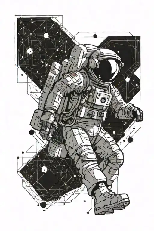 Astronaut Floating With Cdj Mixing Music