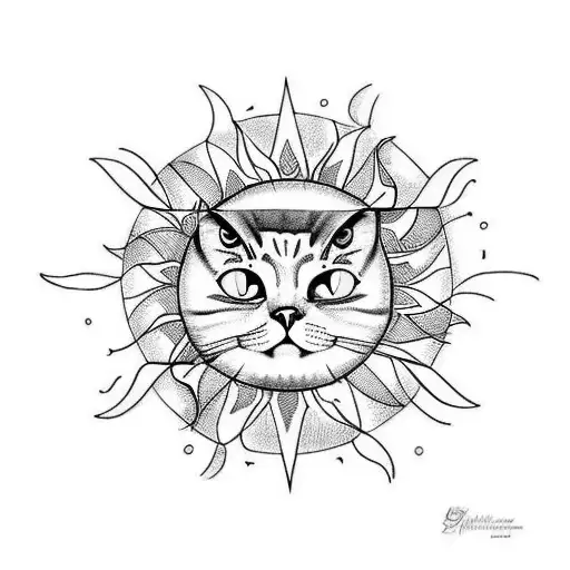 Sun With Music And Cat