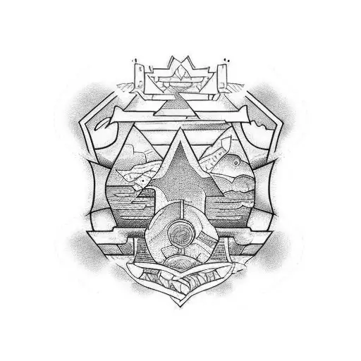 Micro Realism Sleeve Tattoo With Baltic Signs