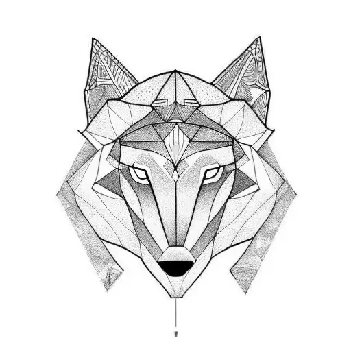 Geometric Wolf And Skull
