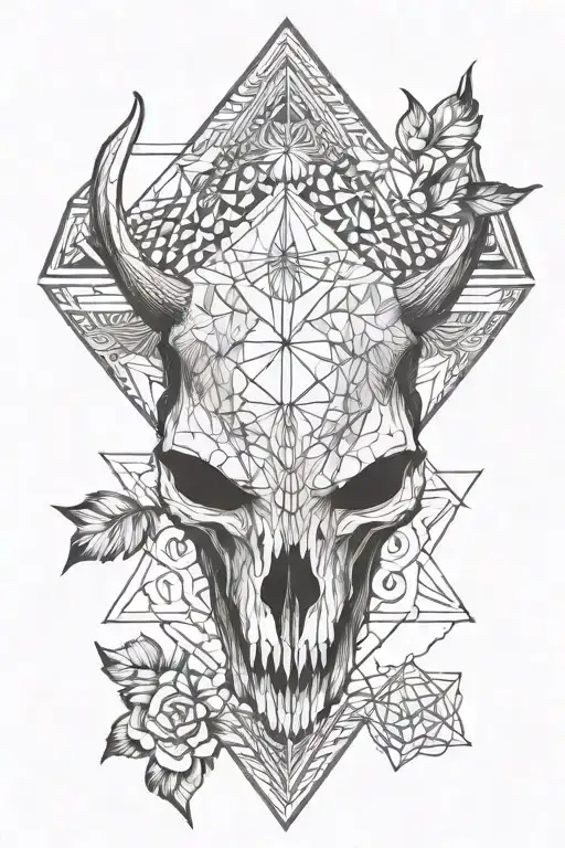 Animal Skull Mandala Design Incorporating Elements