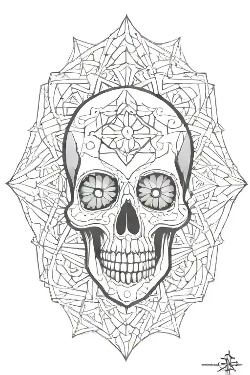 Skull Mandala Design Incorporating