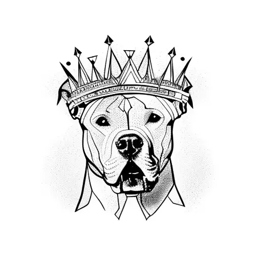 A Pitbull Wearing A Crown And Holding A Paintbrush
