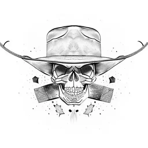 Cowboy Hat With Skull