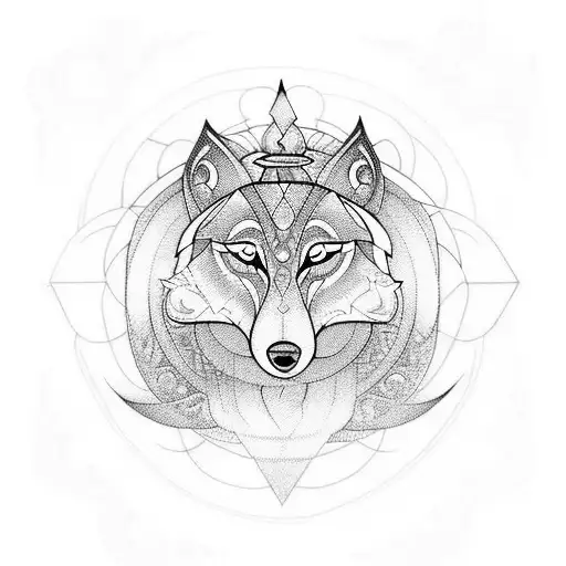 Hindusim And Flute And Chakra And Wolf And Snake