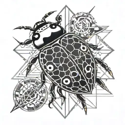 Ladybird And A Lightning Bolt Symbol