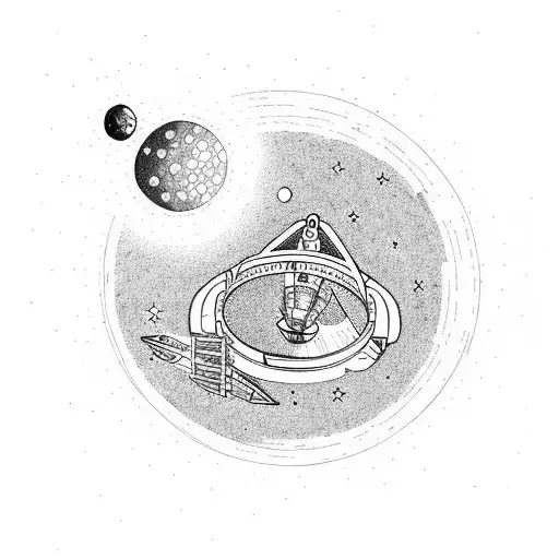 Astronomy With One Astronaut Rising