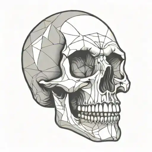 Skull Simple Cartoon Outline Basic Tattoo Design