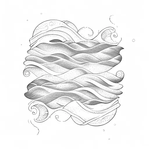 Ocean Wave Split Over 5 Rectangles