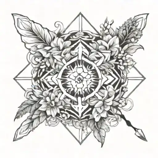 Words 'Amor Fati' Surrounded By Floral Wreath Made