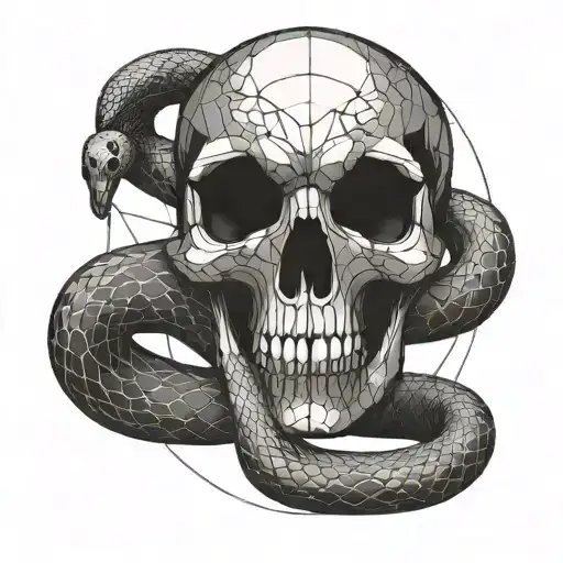 Snake With Skull