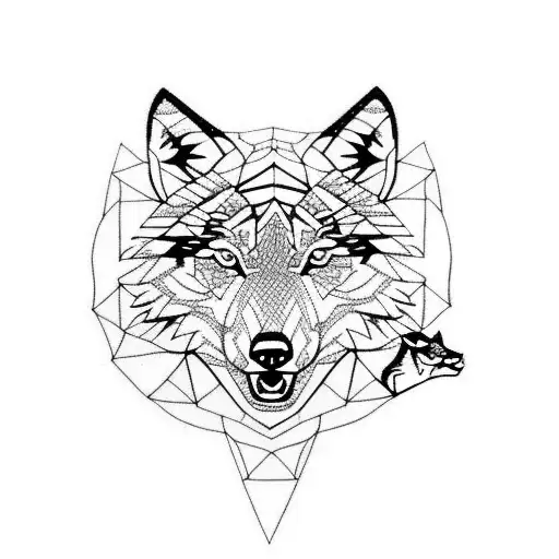 Wolf With Tiger Cub And Fox Cub