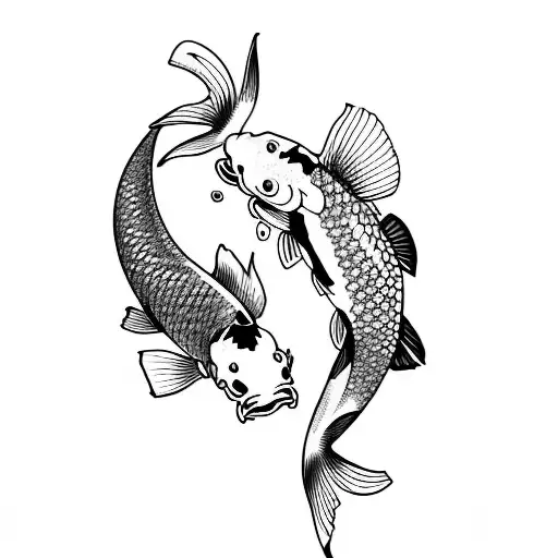Two Koi Fish Simple