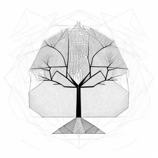 A Geometric Tree With Branches Made Up Of Interconnected Triangles