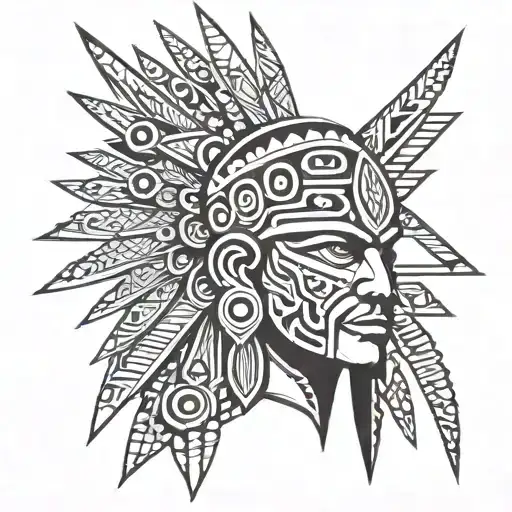 Face Of Aztec Warrior