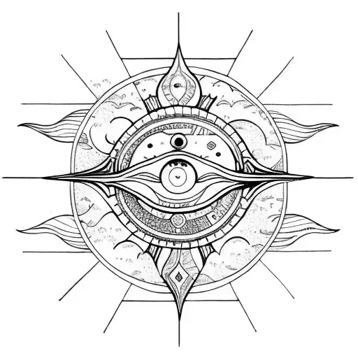 Seaturtle With Sun And Moon