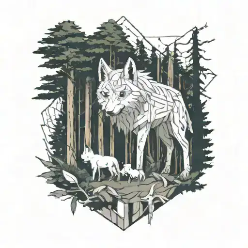 Princess Mononoke Inside A Forest