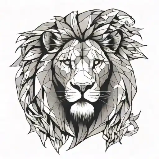 Lion With An Evil Face And The Face Of Jesus Christ