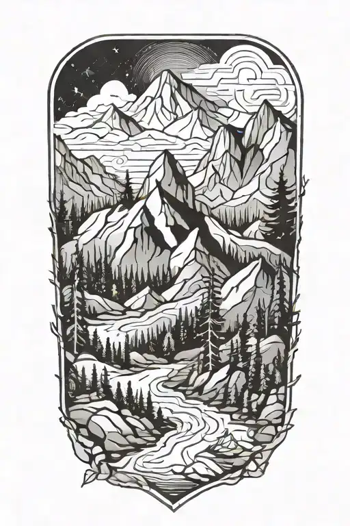 Forrest Mountain And River