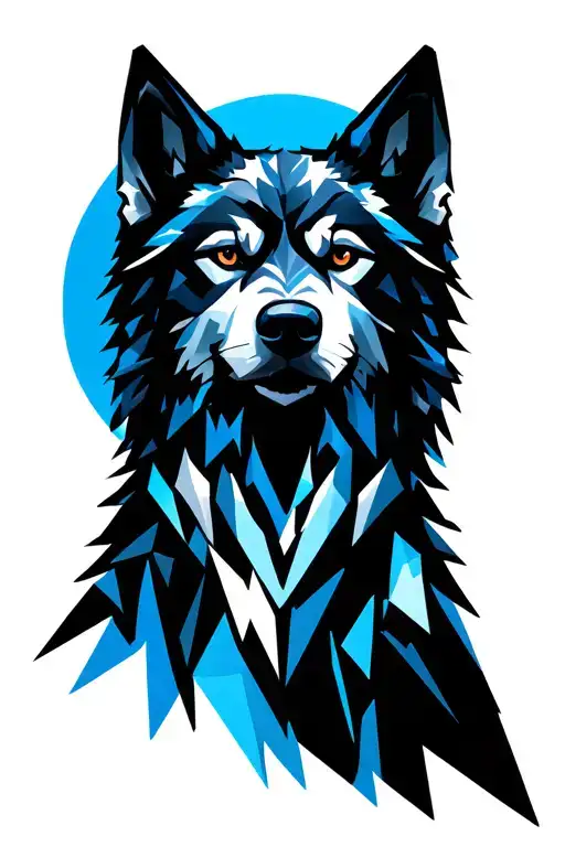 Arctic Howling With Blue Moon Background