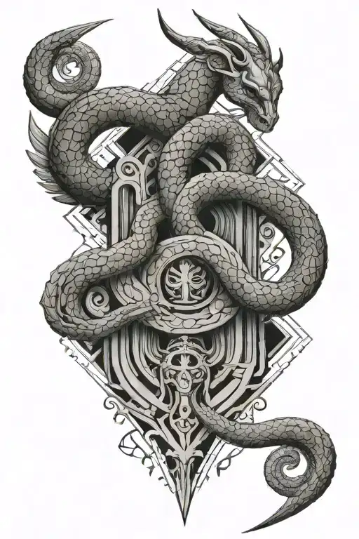 Roman Theme Of God Defeating Serpent Devil