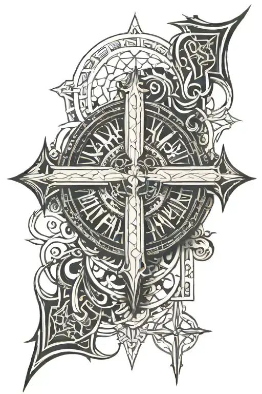 Engima Of Time With A Christian Cross