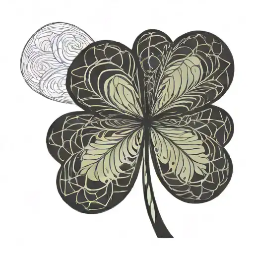 Five Leaf Clover With Simple Lines