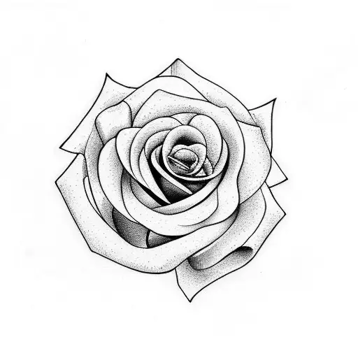 Dagger And Rose Together In Form Of An X