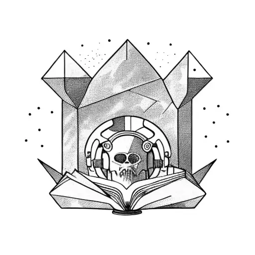 An Ancient Astronaut Discovering An Old Book Filled With Rock Band Lyrics